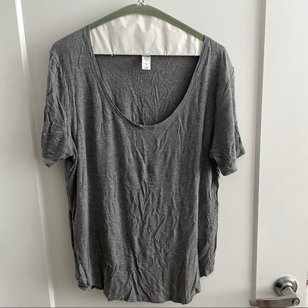 Grey basic short sleeve tee